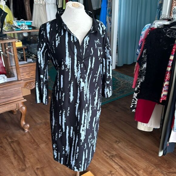 NWOT Snapdragon & Twig Black/Grey Button-down Pattern Dress Size XL - Picture 1 of 11